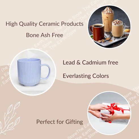 Pastel Fringe Blue Ceramic (Set of 6) - The Earth Store - Mug Set